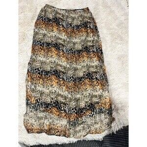 Courtney Washington Made In USA Long Animal Print Skirt Size Small Women's